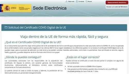Цифровой сертификат COVID ЕС, Испания