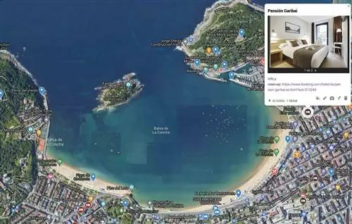 Расположение пансиона Garibai в Сан-Себастьяне