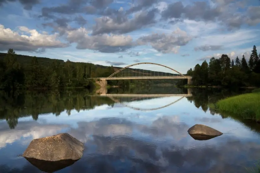 Slow travel - part two: Bridge over the Klaralven river near Ransby in the Swedish province Varmland, Sweden