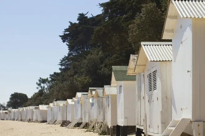Beach huts, Plage des Dames, France Beach huts, Plage des Dames, France
