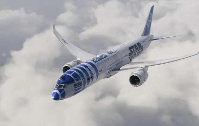 R2-D2 поднимается в небо