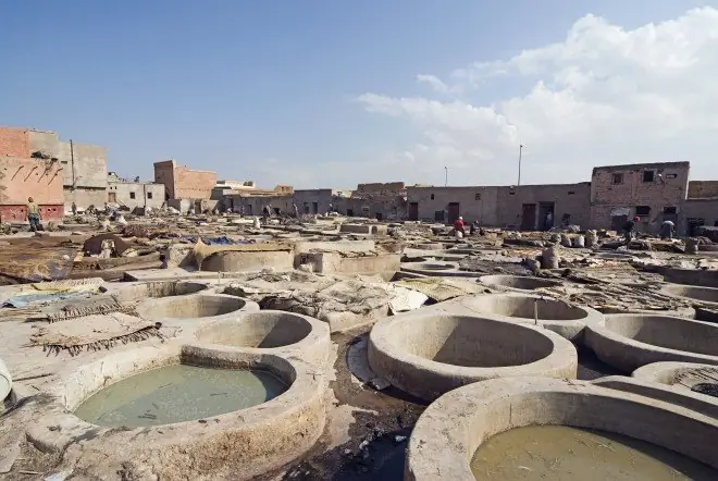 Кожевенные заводы в Марракеше, Марокко