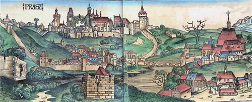 Ксилография Праги в Нюрнбергских хрониках