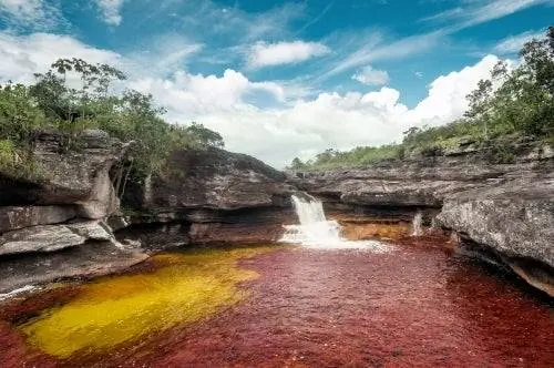 Водопад в Каньо-Кристалес Водопад в Каньо-Кристалес