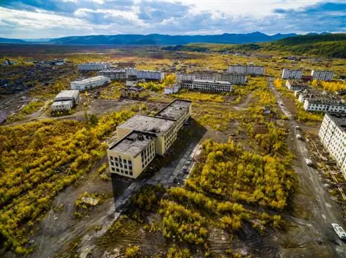 Вид на Кандикчан, один из заброшенных городов России.