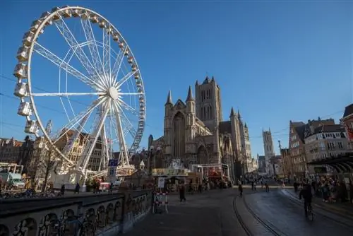 Рождество в Бельгии, колесо обозрения в Генте