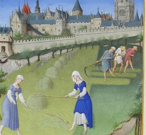 Крестьянская сцена женщин в средние века