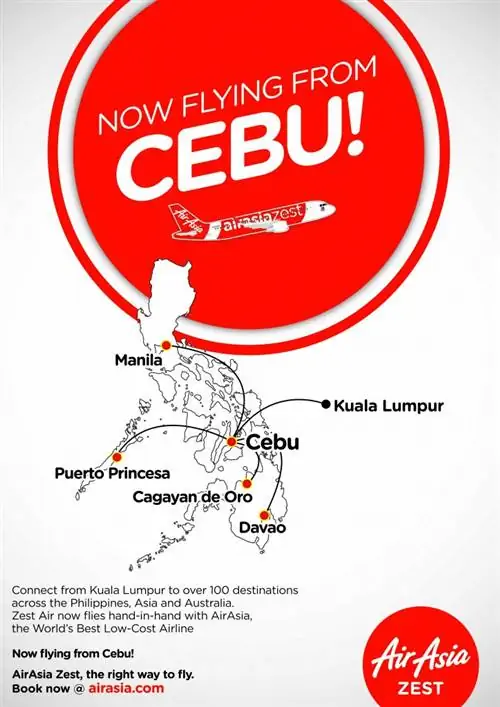 AirAsia Zest теперь летает из Себу