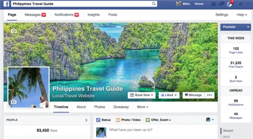Создайте бизнес-аккаунт Facebook или фан-страницу Facebook.