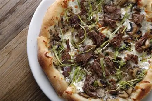 Стейк с грибами + трюфельная пицца