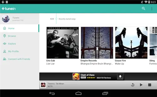 Приложение TuneIn для Android
