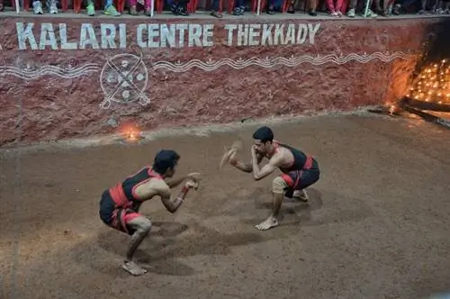 Артисты Калари в Центре Калари в Керале