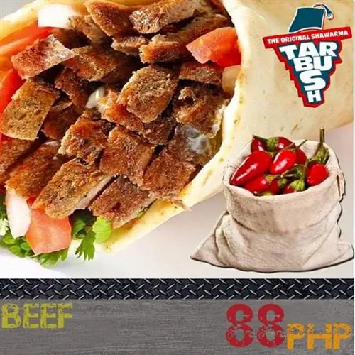 Острая шаурма с говядиной (фото с сайта Tarbush FB)