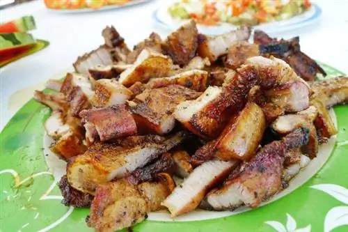 Жареная свиная грудинка