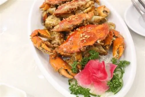 Деревня морских пейзажей в изобилии крабов