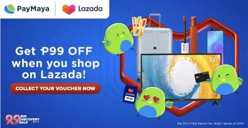 Делайте покупки на Lazada с помощью PayMaya и получите скидку 99 песо.