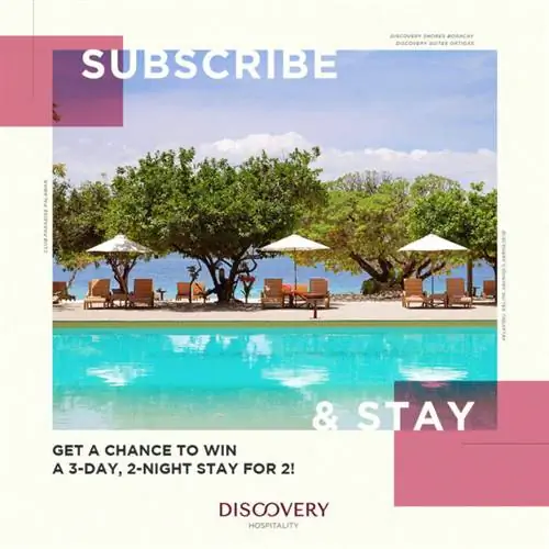 Зарегистрируйтесь, чтобы выиграть отдых своей мечты в Discovery Hospitality.