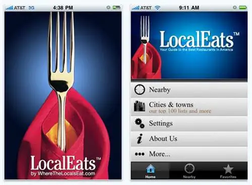 Приложение LocalEats для iPad
