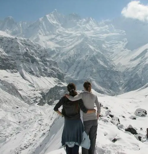 Сью Бедфорд в базовом лагере Аннапурны, Непал