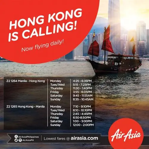 Рейсы AirAsia Манила - Гонконг