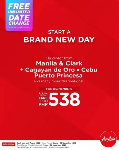 Совершенно новая дневная распродажа мест AirAsia 2020