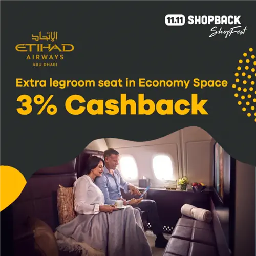 Получите кэшбэк за рейсы Etihad на ShopBack ShopFest PH
