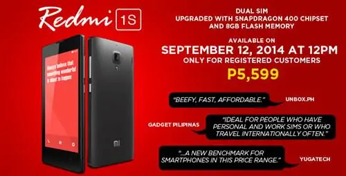 Приобретите Xiaomi Redmi 1S всего за 5 599 песо на распродаже @LazadaPH