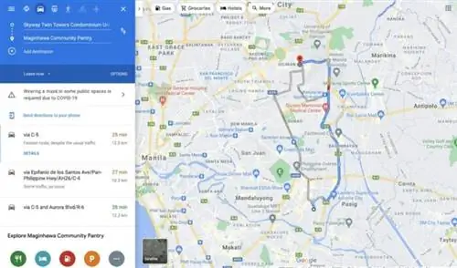 Помимо информации о картах. Карты Google также показывают объявления общественных служб, которые напоминают людям о необходимости соблюдать санитарные протоколы, такие как ношение масок перед выходом на улицу.