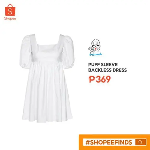 Платье Shopee Finds с пышными рукавами