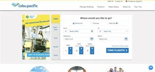 Как забронировать билеты на распродажу билетов на сиденья Cebu Pacific онлайн