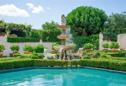 Вид на итальянский сад в ботаническом саду Гамильтона в Новой Зеландии, фото через Depositphotos.