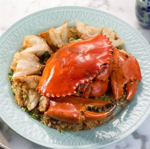 Чиу Чоу Жареный краб с клейким рисом
