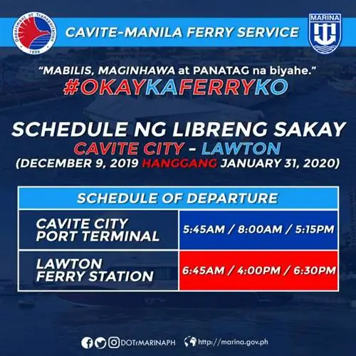 Бесплатная поездка на пароме Кавите-Манила