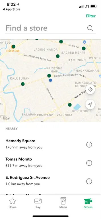 Поиск филиалов Starbucks Ph.