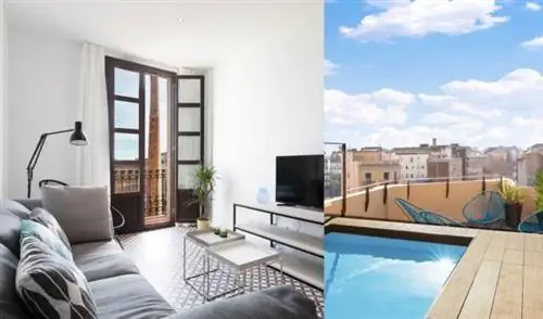 Барселона Airbnb Рядом с пляжем с частным бассейном