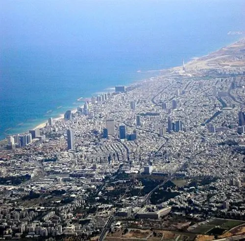 Вид с воздуха на мегаполис Тель-Авива