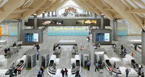 На фото выше показано визуализированное изображение зоны досмотра при международном вылете.