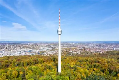 Штутгартская телебашня, аэрофотоснимок через Depositphotos