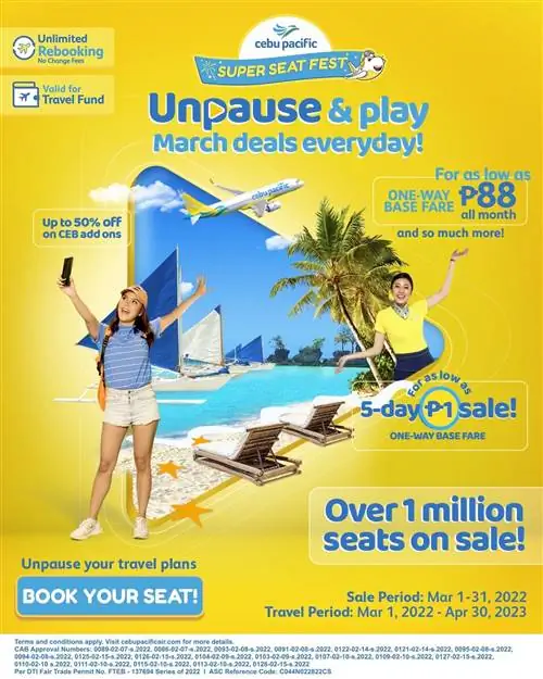 Возобновите свои планы путешествий на месячном фестивале Super Seat Fest в Cebu Pacific