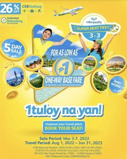 Распродажа Cebu Pacific PiSO возвращается в версии 3.3.