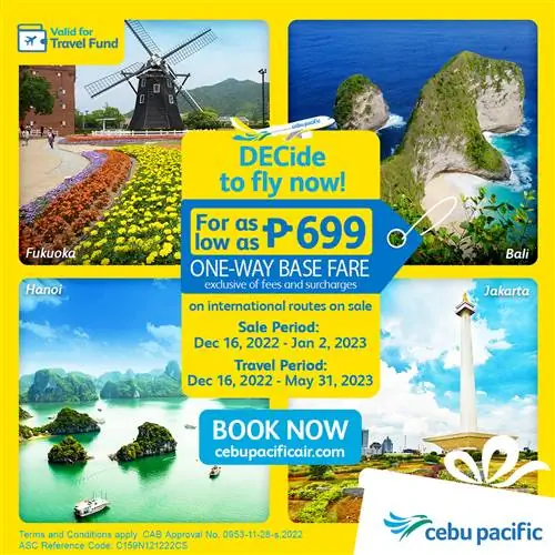 Летайте за границу рейсом Cebu Pacific всего за 699 филиппинских песо
