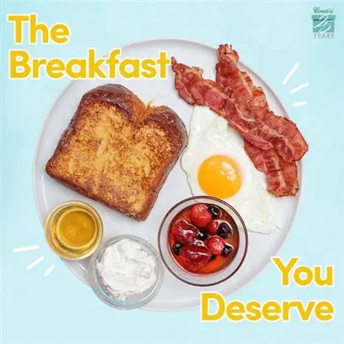 Меню Conti's - завтрак в течение всего дня