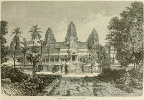 Западные ворота Ангкор-Вата, 1866 г., автор Хильдибранд Э. Теронд, Wikimedia cc.