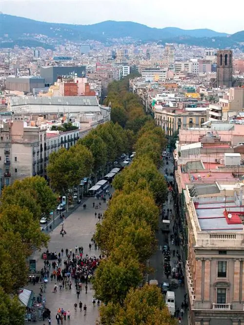 Вид на Лас-Рамблас с памятника Колумбу.