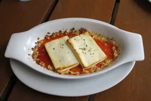 Жареный красный перец с сыром фета