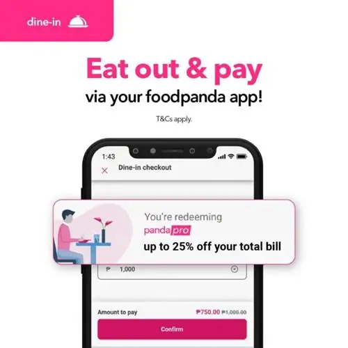 Ешьте вне дома и платите через приложение foodpanda.