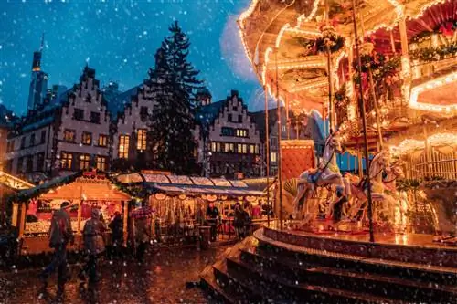 Ингус Круклитис/Shutterstock. Освещенная карусель AN в центре рождественской ярмарки во Франкфурте Ингус Круклитис/Shutterstock. Освещенная карусель AN в центре рождественской ярмарки во Франкфурте