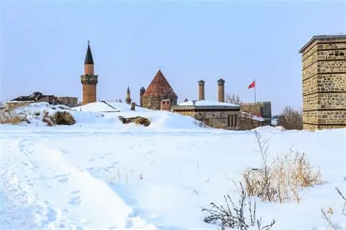 Снег в Эрзуруме в Турции Снег в Эрзуруме в Турции