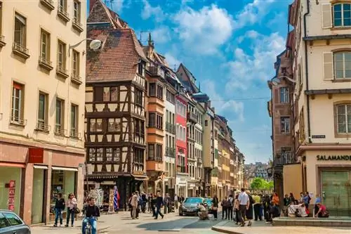 H-AB Фотография/Shutterstock. Rue du Vieux-Marché-aux-Poissons в Страсбурге в базарный день.