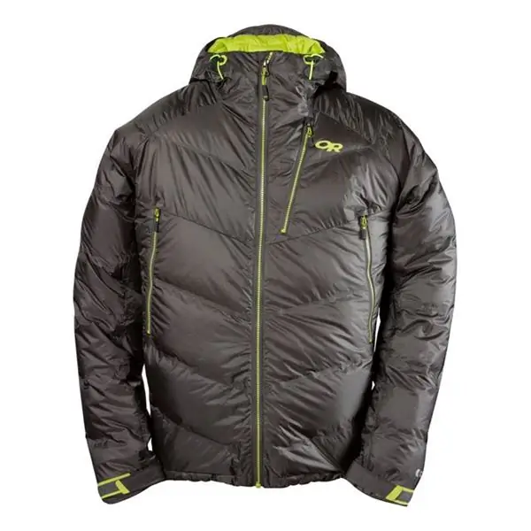 Прожектор: куртка, водонепроницаемая благодаря ткани, а не перьям